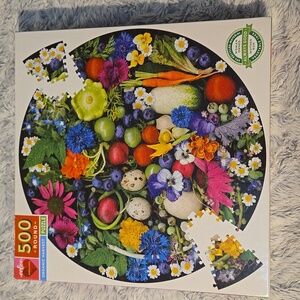 Eeboo Organic Harvest 500 Piece Round Puzzle